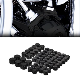 Motorcycle Bolt Covers Head Bolt Toppers Caps Black Kit for Harley 2017-2023 Touring Road King Street Glide Road Glide 2018-2023 Softail (All Black)