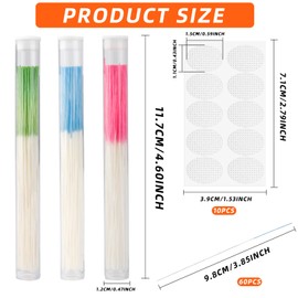 280 Pcs Piercing Care Kit - 180 Pcs Ear Hole Cleaner Floss & 100 Pcs Earring Lobe Support Patches Disposable Earring Hole Cleaner and Heavy Earring Stabilizers for Long-Lasting Ear Piercing Protection