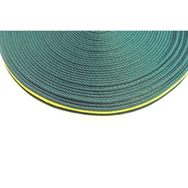 25mm Polyester Air Webbing Heavy Duty Strap For Backpacks Handles Bags Straps Dog Leads Collars (5 Metres, Forest Green/Yellow)