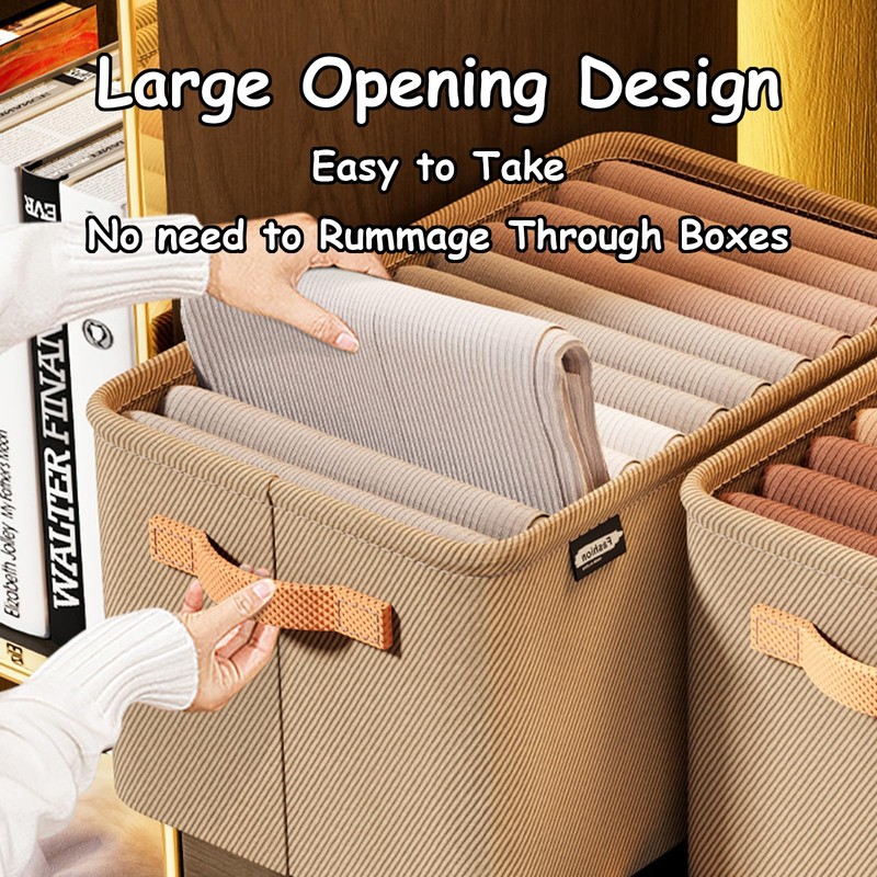 Taoluwin Wardrobe Clothes Organizer, Large Capacity Closet Storage Baskets with
