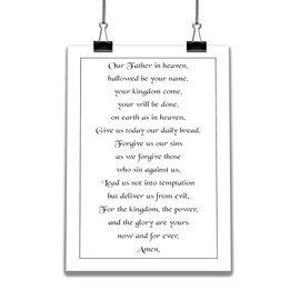The Lord's Prayer Poster Christian Jesus Christ Prayer for God Religious Hymn Print (A4 Print Only)