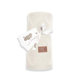 Maya Moo Premium Baby Blanket 100% amboo Blanket for Baby Newborn Girl Boy Girls Boys Ecru Pink Grey Mint Green Beige (Ecru White)