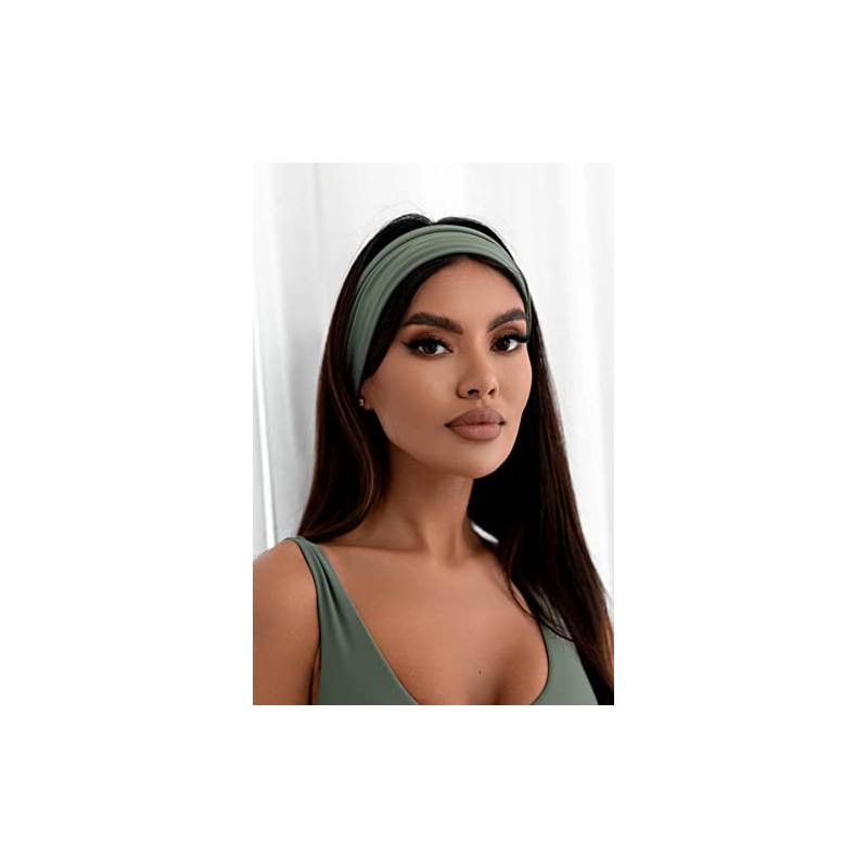 Bodya Stirnband Damen Breite Elastische Weiche Haarband Haarreifen Banda Nero