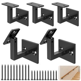 XMZ-ddup 5 Pack 304 Stainless Steel Adjustable Swivel Handrail Bracket for Staircase , Square Stair Railing Bracket for Decking & Fencing