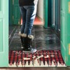 OUXIOAZ Buffalo Plaid Merry Christmas Doormat 17"x30"Red,Seasonal Snow Xmas Tree