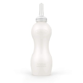 BESS Calf 2qt Nursing Feeding Bottle: Leak-Free, Non-Collapsing, with Clear Screw-on Nipple (2 qt, Snap on)