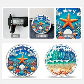 Seafood Shell Sobriety Coin Gifts | Embrace The Journey AA Coin - NA AA Chip Medallion with Inspirational Message | Alcoholics Anonymous Chips of Anniversary Sobriety Gifts for Men Women Recovery