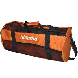 Hiturbo Mesh Duffel Bag: Diving Duffels Luggage - Travel Dive Bags - Beach Gear for Scuba Surfing Snorkeling (Orange)