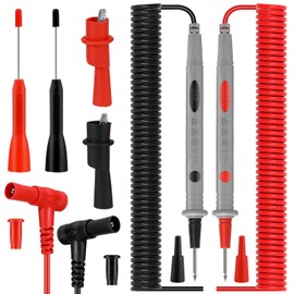 Hinokami Nika Tester Lead, Spring Loaded Test Lead, 2000V 20A, Tester, Probe, Banana Plug, Alligator Clip, Small, Circuit Tester, Attachment, Tester Check Pin, Alligator Clip, Extra Fine Lead Pin with