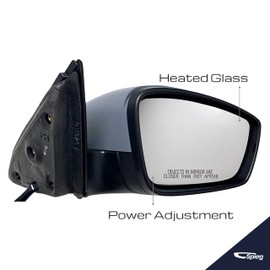 Spieg VW1321160 Passenger Side Mirror for 2011-2018 Volkswagen Jetta | Right Side View Mirror Assembly with Power Adjustment Heated Glass Manual Fold | Paint to Match Primed Cover 5 Pins