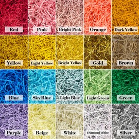 DOTUHAO Crinkle Cut Paper Shred, Khaki Color Crinkle Paper, Gift Basket Filler, Gift Box Filler Paper Shreds, Raffia Grass great for Gift Wrapping, Basket Filling (Khaki, 4 oz)