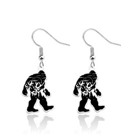 SEIRAA Sasquatch Earrings Footprint Drop Earrings Cryptid Creatures Jewelry Gifts (Footprint Earrings)
