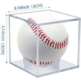24 Pack Baseball Display Case, UV Protected Acrylic Boxes for Display,Clear Display Case Baseball Cube Memorabilia Showcase Autograph Ball Protector…