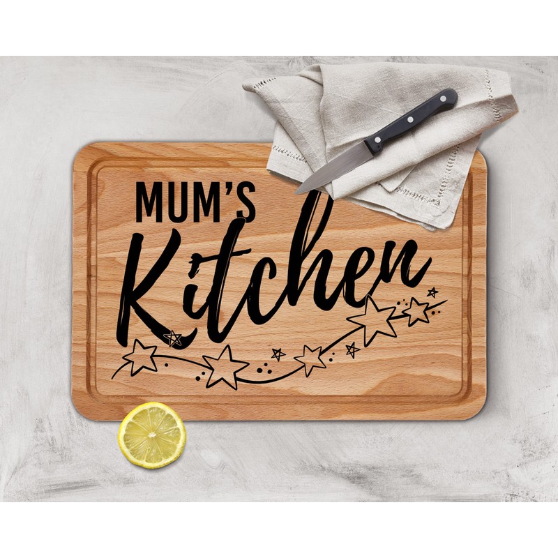 Mum's Kitchen Wooden Chopping Board, Chopping Board for Mum's Birthday