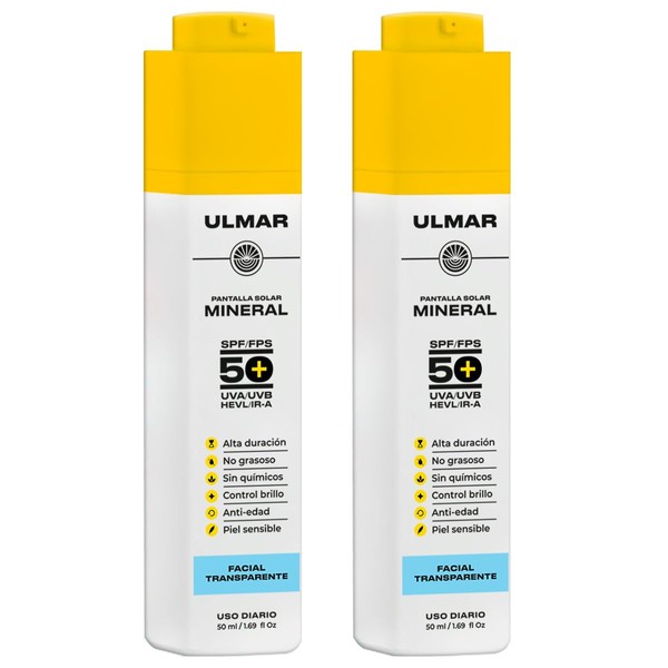 ULMAR Protector Solar Facial Mineral Fps50 Uva/uvb/hevl/Ir-v Piel sensible orgánico