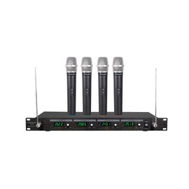 GTD Audio VHF 4 Hand-held Wireless Microphone System mics (Frequency: Set 1)