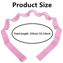 SAHENITEANA 1PCS Correa Elástica para Yoga - Banda de Resistencia Pilates, Diseño Segmentado, para Pilates, Yoga, Fitness, Gimnasia y Terapia Física (rosa)