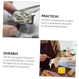 NUOBESTY 2 Rolls Watch Film Tape No Glue Electrostatic Protective Film for Jewelry and Watch Repair High and Stretchable Yellow