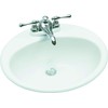 KOHLER K-2905-4-0 Farmington Self-Rimming Bathroom Sink, White