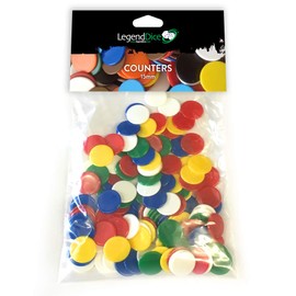 LegendDice 15mm Counters x100 bulk (5 Colour Mix)