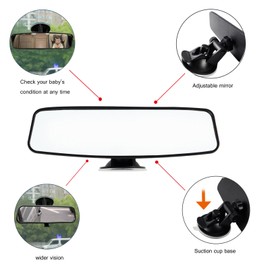 Unbranded Rear View Interior Universal Car Truck Mirror Suction Cup Wide Baby Back Seat
