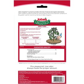 Jobe’s Organics Vegetable & Tomato Fertilizer Spikes, 2-7-4 Time Release Fertilizer for All Vegetables, Herbs and Tomato Plants, 50 Spikes per Package (4, 1 Pack)