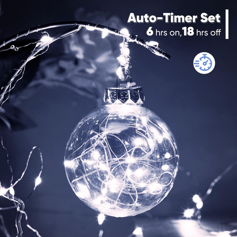 Ariceleo 2 Pack 65.6 Ft. Battery Operated Outdoor String Lights