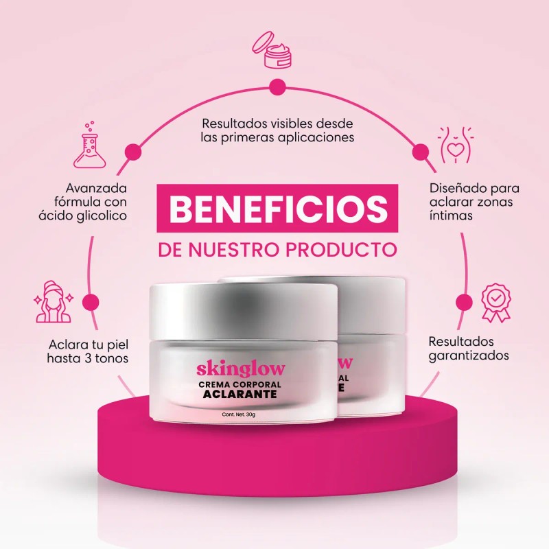 Crema Corporal Aclarante Antimanchas Ácido Glicólico 30g Frutal