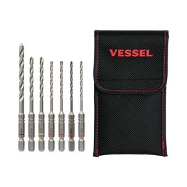 Vessel ACD7S-1 Concrete Drill Bit Cushion Drill Set of 7 with Storage Pouch