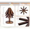Sansnow Wooden Tree Shape Trivet Set, Bamboo Trivet Set with