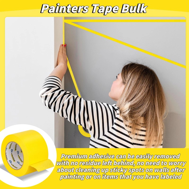 Oleitodh 12 Rolls Yellow Painters Tape Bulk 2 inch x
