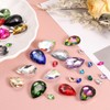 sourcing map 20Pcs 20 x 30mm Teardrop Rhinestones Glass Pointed