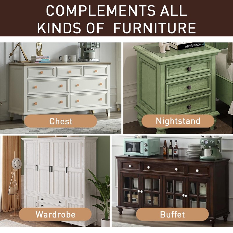 CcHhyyt 2 Pack Leather Cabinet Knobs Hand-Stitch White Round Leather