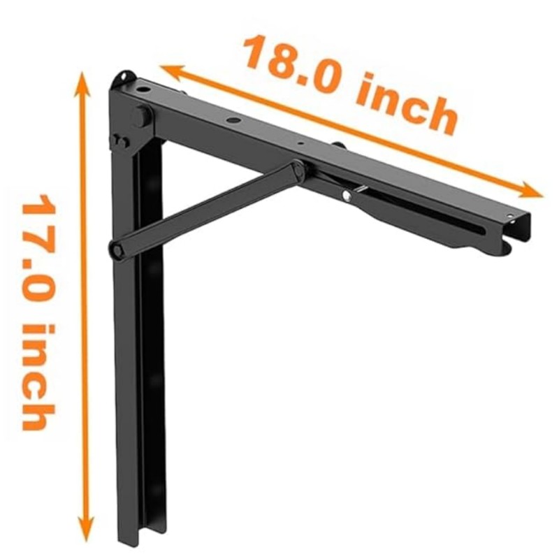 TORACK Heavy-Duty 18 inch Folding Wall Shelf Brackets, Space-Saving Collapsible