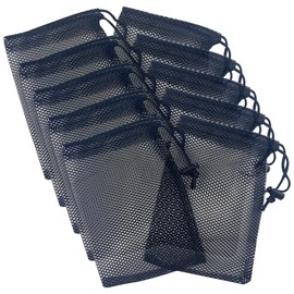 Small Mesh Drawstring Bags, Mini Nylon Mesh Bags, Small Travel Bags, Mesh Laundry Bag, Small Gym Bag, Golf Ball Bag, Tennis Ball Bag, Beach Mesh Bag, 15 x 20 cm, Pack of 10