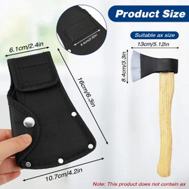 Hatchet Head Sheath Holster, Black Axe Sheath, Axe Head Cover for 1-1/4lb Axe, Double Snap Hatchet Blade Protector Hatchet Cover, Hatchet Edge Protector for Outdoor Hiking Outdoors Work Axe Jacket