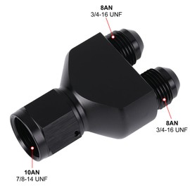 Podavelle 10AN hembra a paralelo dual 8AN 8AN macho Y bloque adaptador divisor de combustible conector aluminio negro