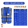 AYKRM High Visibility Vest Blue Reflective Safety Vest with Reflective