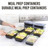 DERDOUT 2 Compartment Meal Prep Containers 28 oz Reusable BPA