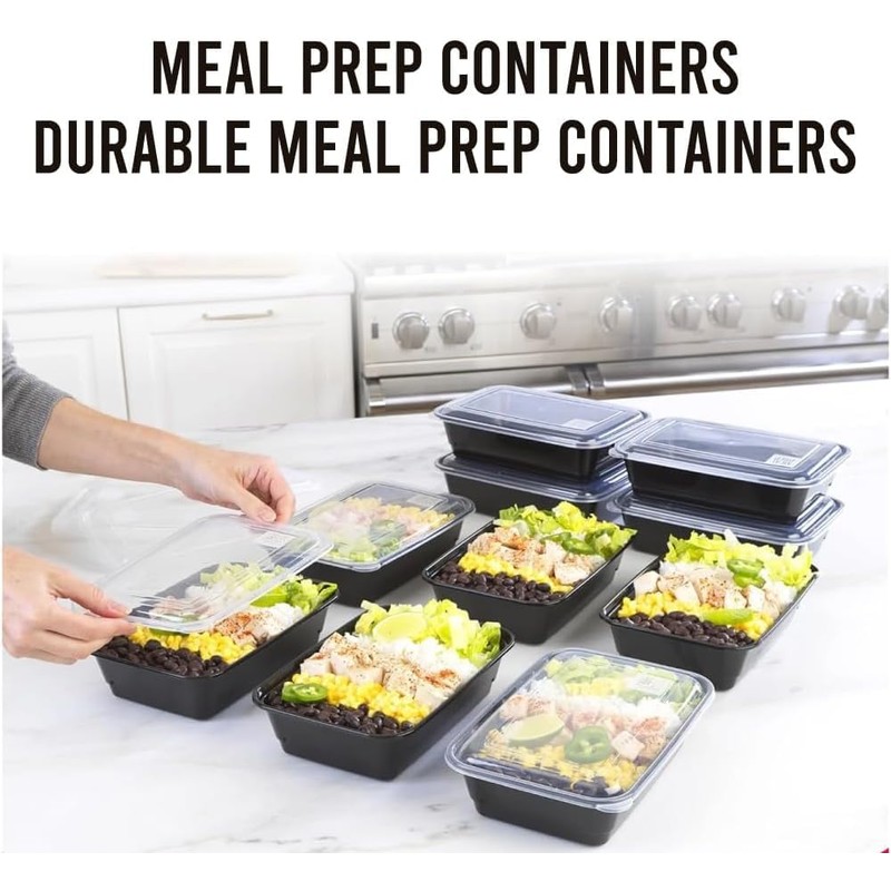 DERDOUT 2 Compartment Meal Prep Containers 28 oz Reusable BPA