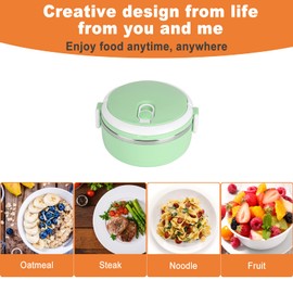 Lunch Box, Thermos Flask for Hot Food, Stackable Hot Food, Insulated Container for Hot Food, Stainless Steel 304 Sealed Food Containers (Single)