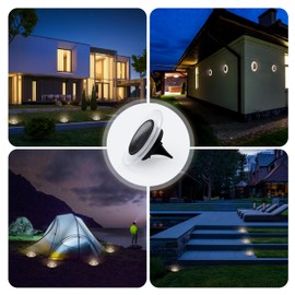 Weavelife Solar Lights Outdoor 4 Packs, 26 LEDs Bright Long-Staying Ground Lights, Weatherproof Landscape Lights for Garden Pathway Driveway Front and Backyard (White)