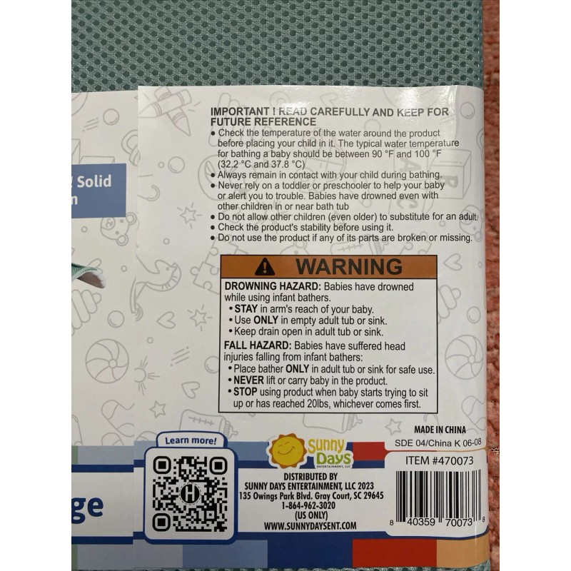 Hopscotch Lane Reversible Bath Wedge With Breathable Mesh NWT