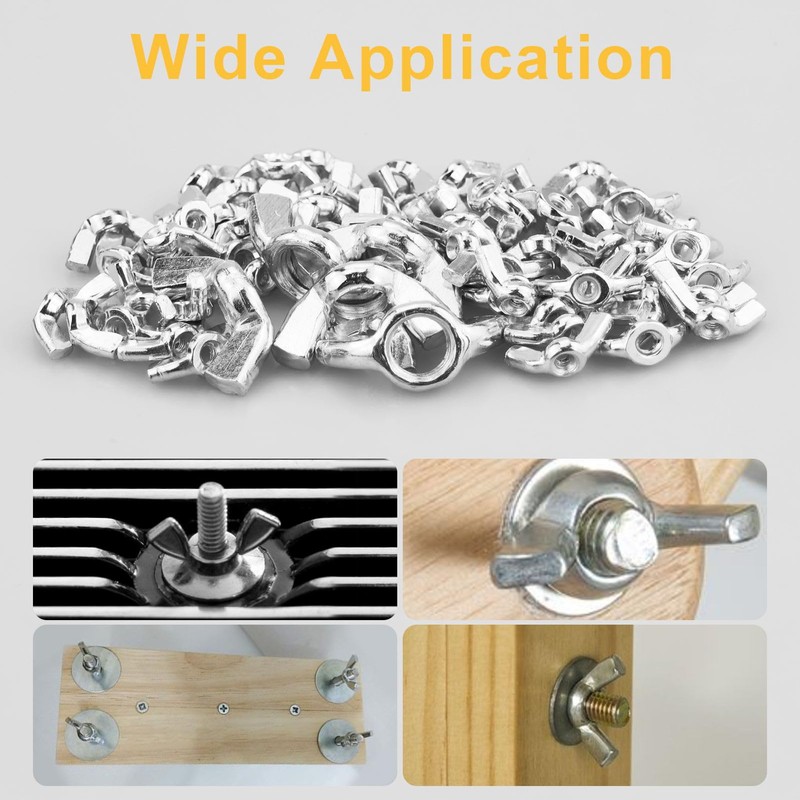 Pack of 100 Wing Nuts Assortment Kit, Stainless Steel Wing