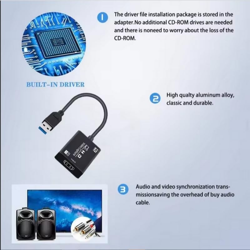 4K Video Capture Card HDTV to USB Game Recording Box
