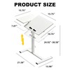 Saifu Adjustable Overbed Table, 23.6"x15.8", Height 25"-38.6", White