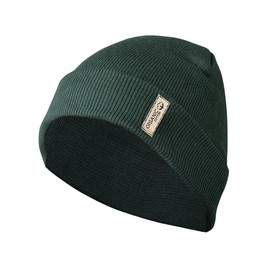 BLUECHOLON Mens Womens Organic Cotton Running Hat Soft Warm Tongue Double Coverage Winter Hat, dark green