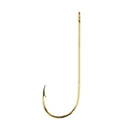 Eagle Claw 202EL-8 Light Aberdeen Wire Non-Offset Hook, Gold Finish, 1X