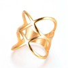 LZD 304 Stainless Steel Finger Rings Gold Size 7 17mm 