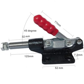 KangTeer Push Pull Toggle Clamp Capacity 227Kg 500Lbs 32mm Plunger Stroke Push Pull Type Toggle Clamp Rod Vertical Arm Welding Machine Operation Mold